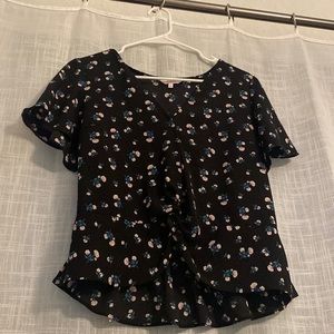 Black blouse w/ florals